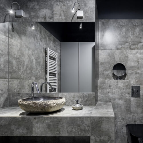 Dark gray vanity