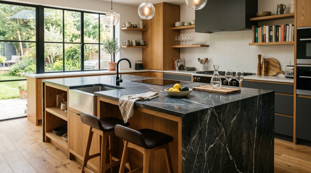 Soapstone kitchen countertop