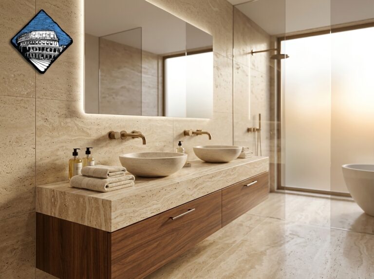 Travertine vanity top