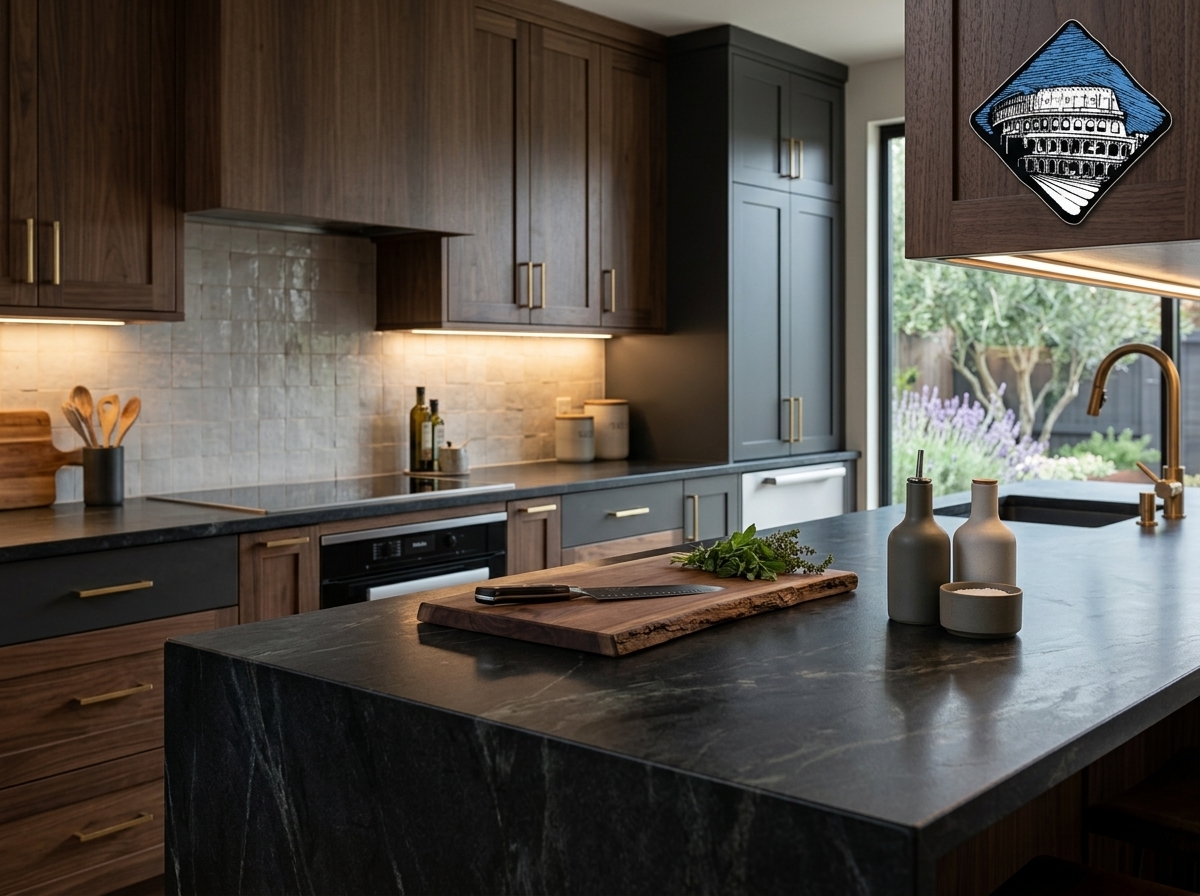 Soapstone kitchen countertop