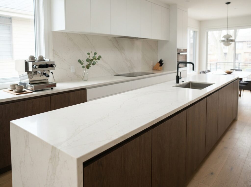 Quartz kitchen countertop