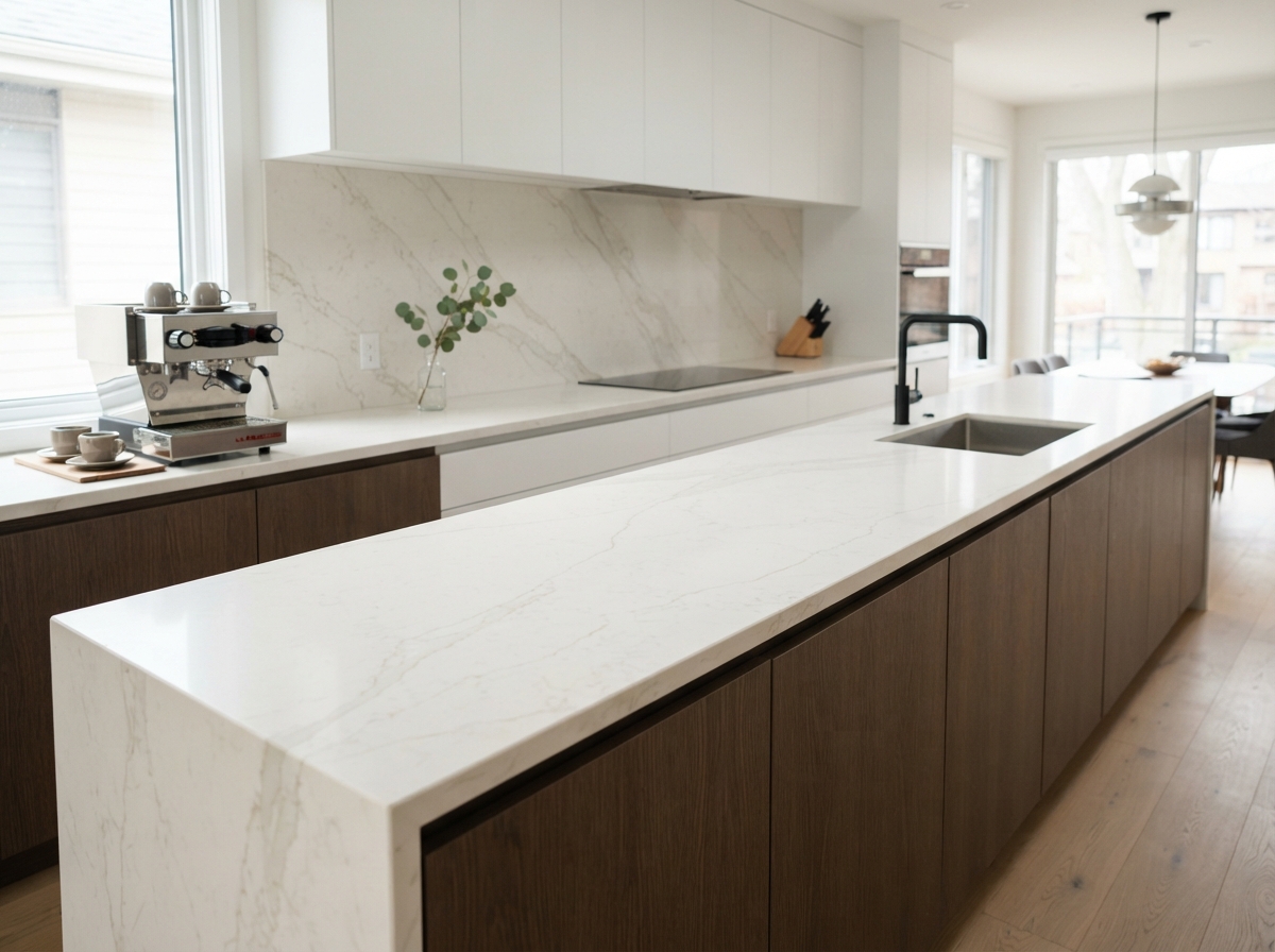 Quartz kitchen countertop