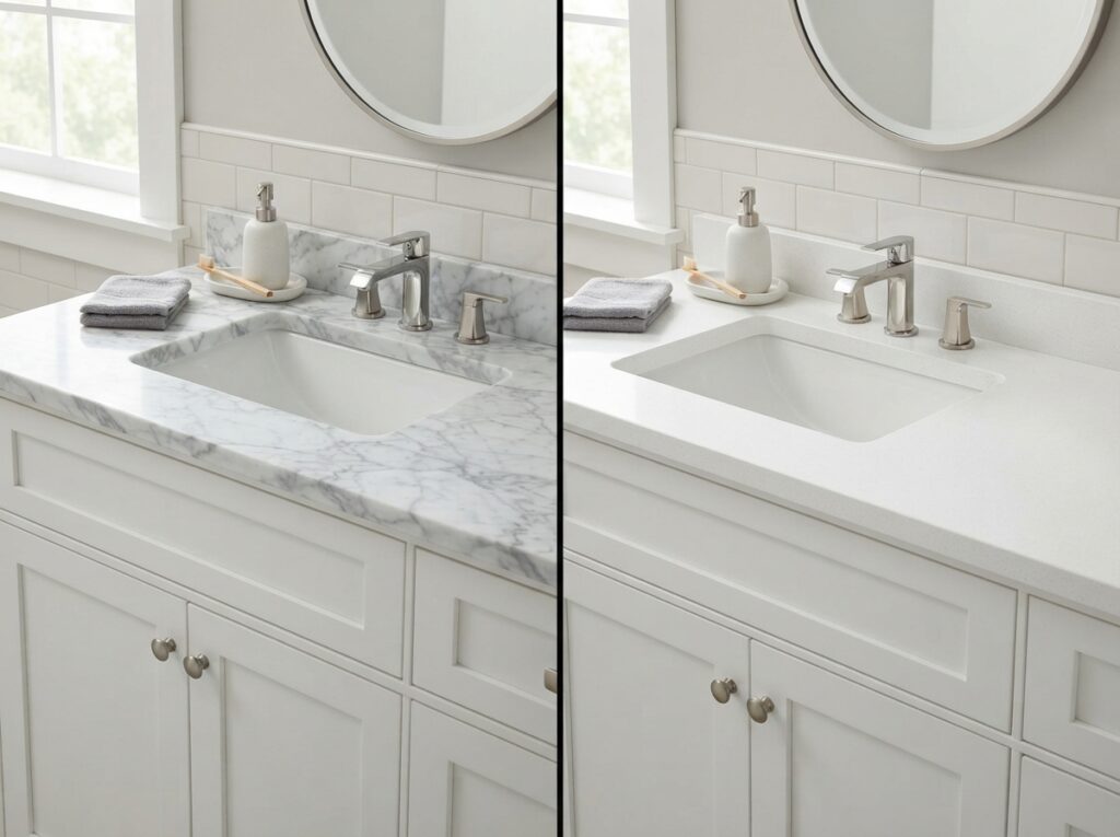 Marble vs. Quartz Vanity Top
