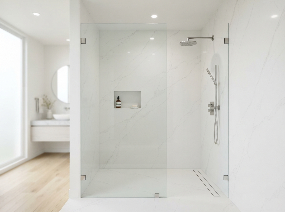quartz shower slabs